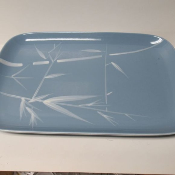 Winfield China BLUE BAMBOO 14 1/2 Inch Rectangular Serving or Meat Platter, USA - Picture 1 of 5